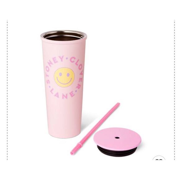 New - Stoney Clover Lane x Target Pink Smiley Face 23oz Stainless Steel Tumbler - Picture 4 of 5